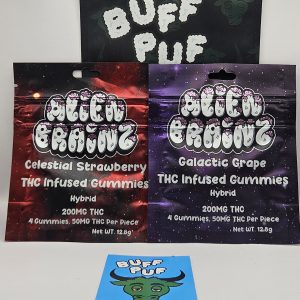 alien brainz thc infused gummies (sticker)